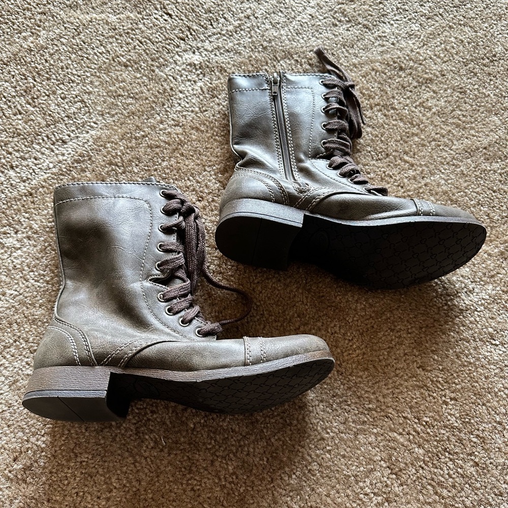 Candie’s Gray Combat Boots